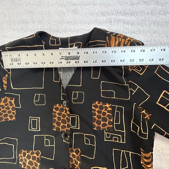 Briggs New York Petite Medium Womens Button Up Blazer Geometric & Animal Print - Picture 5 of 7